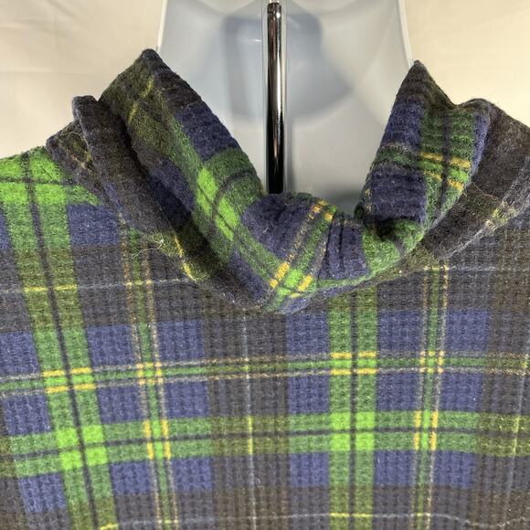 Torrid Women’s Brushed Waffle Cowl Top Size 2 Plaid Green Blue Pullover - Picture 7 of 11